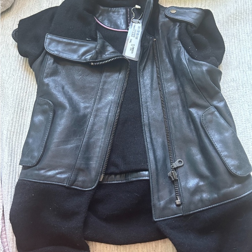 Black leather Steven vest